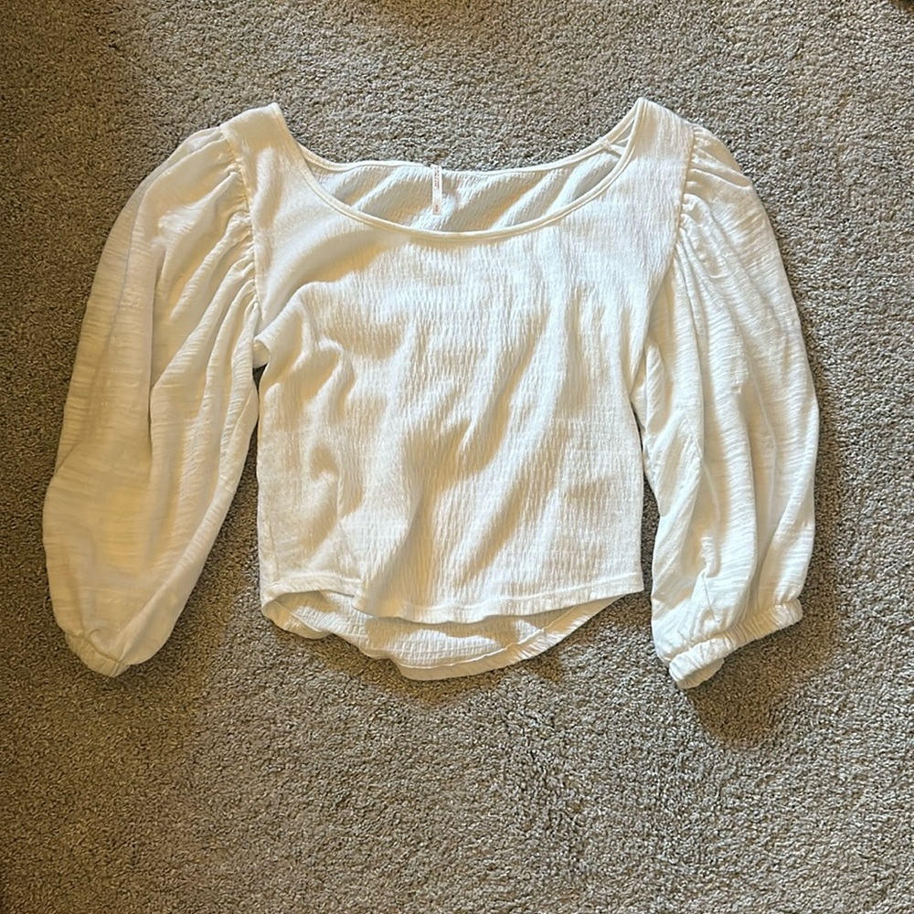 FREE PEOPLE PERFECT CONDITION WHITE BLOUSE